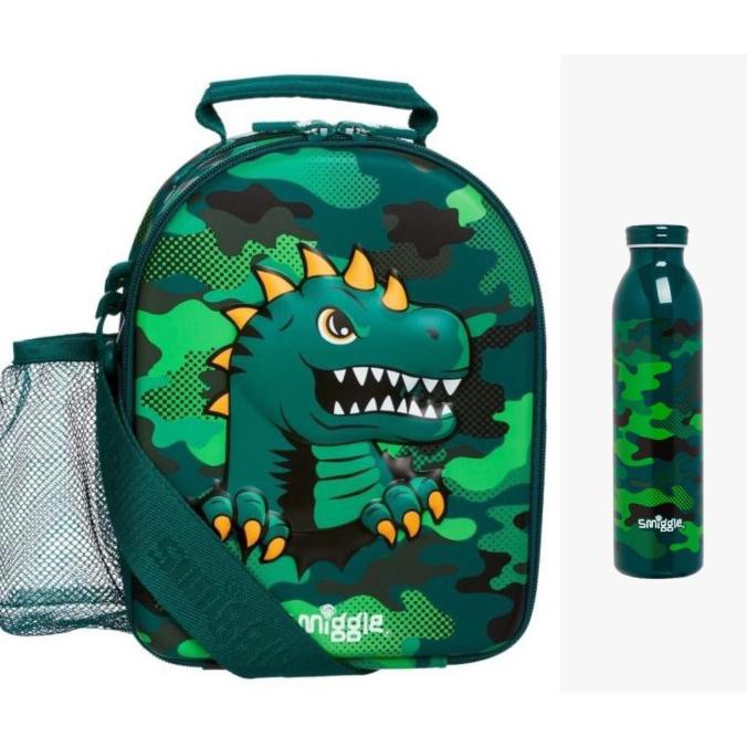 Smiggle Lunchbox + Bottle Tas Bekal Makan + Botol Minum Dino Original ---Termurah---