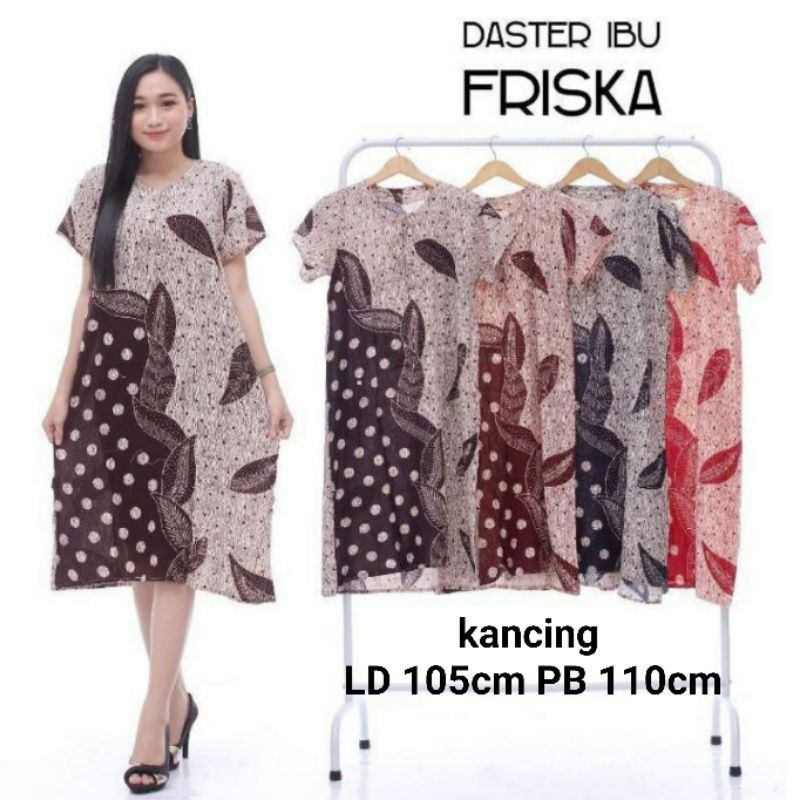 Daster Jumbo Murah Kancing Busui LD 120 - Daster Polka Kumala