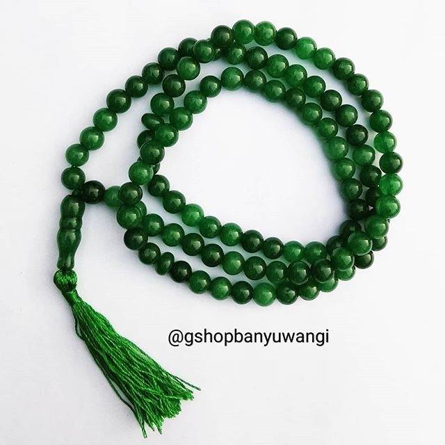 Tasbih Batu Giok Hijau 99 - Original Natural Green Jade