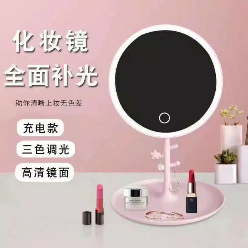 CERMIN LED LAMPU / LED MAKE UP MIRROR / CERMIN BERCAHAYA / KACA BULAT / CERMIN BULAT LED / KACA