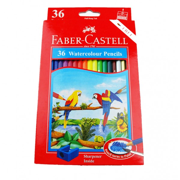 

WARNAPENSIL- PENSIL WARNA FABER CASTELL 36 WATER COLOUR / FREE KUAS DAN RAUTAN -PENSIL WARNA