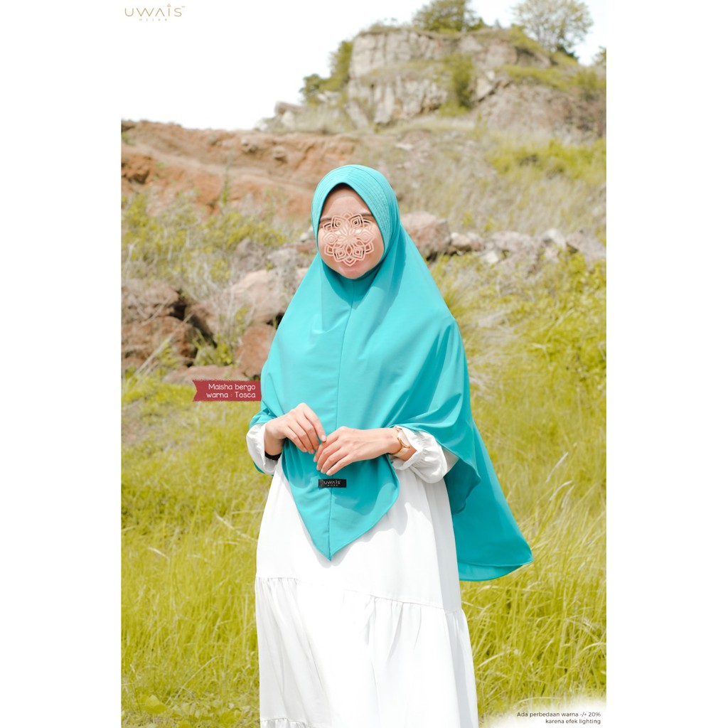JILBAB INSTAN BERGO MAISHA KERUDUNG KAOS JERSEY  POLOS ANTEM UWAIS HIJAB SYARI TERBARU BEST SELLER-3