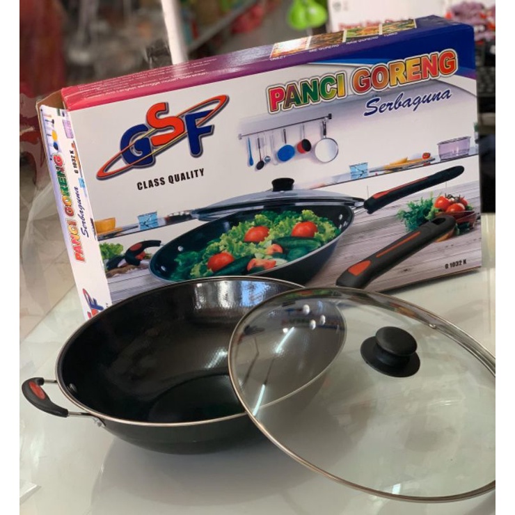 Panci Goreng Serbaguna 32 cm + Tutup Kaca