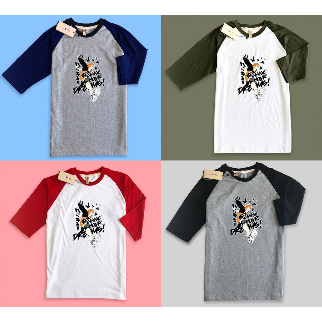 baju kaos raglan premium haikyuu anime volley japan