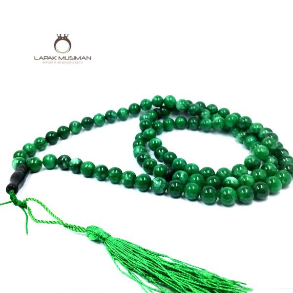 [Bayar di Tempat] Tasbih Batu Giok Burma Asli Natural 99 Butir