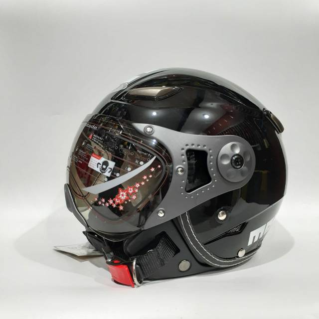 Helm Momo pilot jpn Hitam gloss