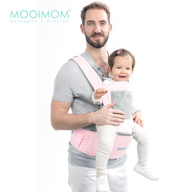 MOOIMOM Casual Hipseat Carrier Gendongan Bayi - Pink