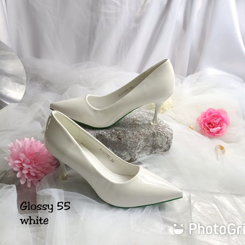 sepatu maude guesis soll karet tapak anti licin Glosy 55 heels 5cm ini-4