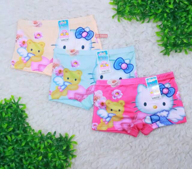 FREYA KIDS Boxer anak perempuan/Boxer anak cewek/Boxer /Celana dalam/Art HELLO KITTY