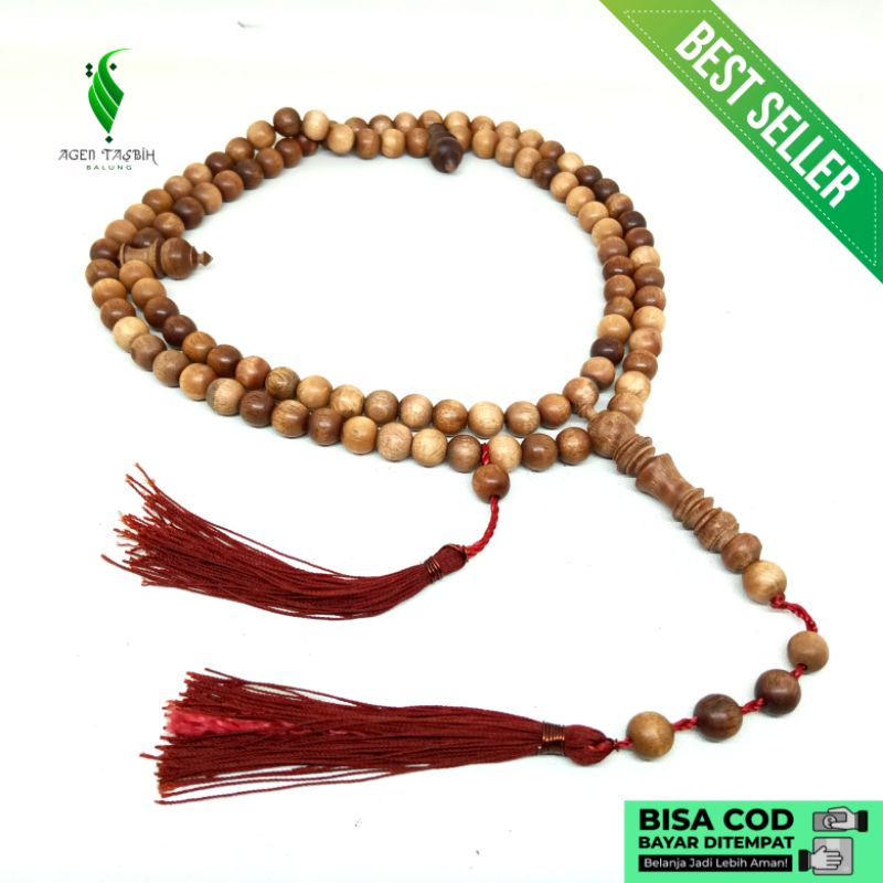 Tasbih 99 Butir Kayu Setigi Laut  Size 6mm Bahan Kayu Setigi Asli