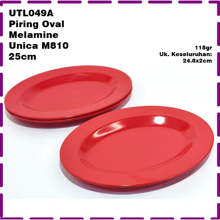 UTL049A Piring Oval Melamine Unica M810 25cm