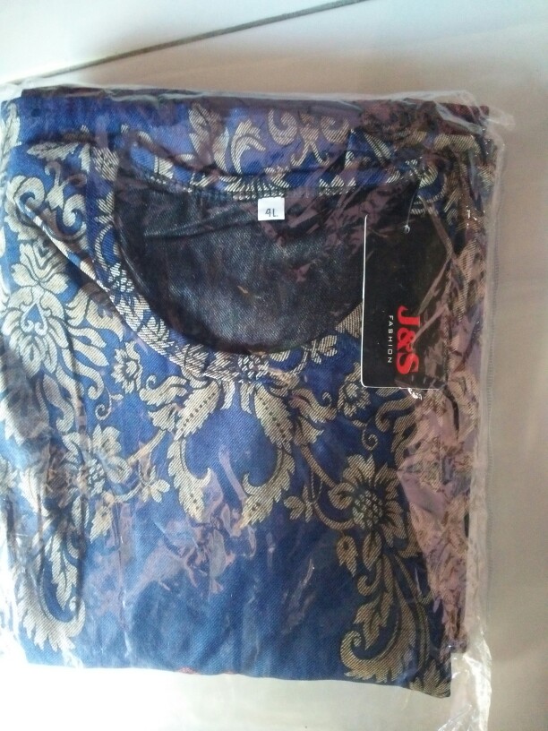 Restok Gamis Jumbo Ld105-130 Bahan  Calvin Jeans Oscar Sultan Motif Batik Print