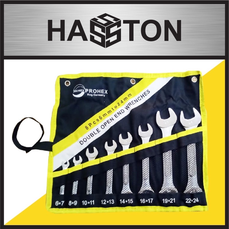 HASSTON PROHEX Kunci Pas Chrome 8pcs 6-24mm (1649-002)