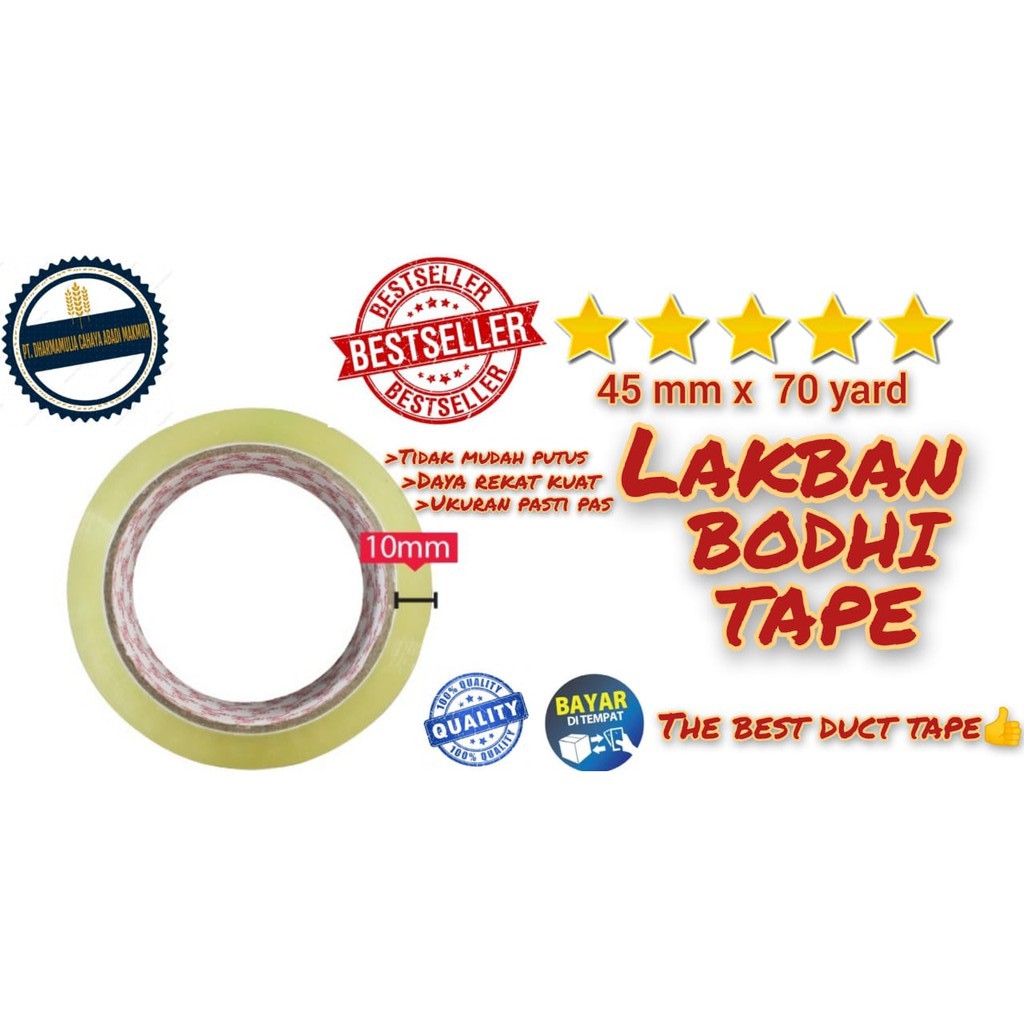 

LAKBAN BODHI BENING & COKLAT 45mm X 70 yard Termurah Berkualitas