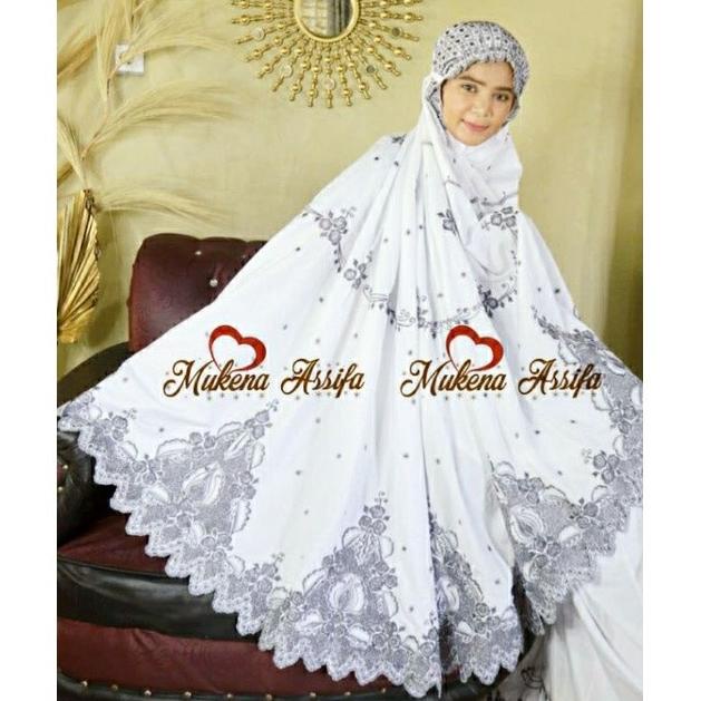 MUKENA DEWASA MUKENA BORDIR PADANG BORDIRAN KELILING PUTIH HIJAU DFGF47524