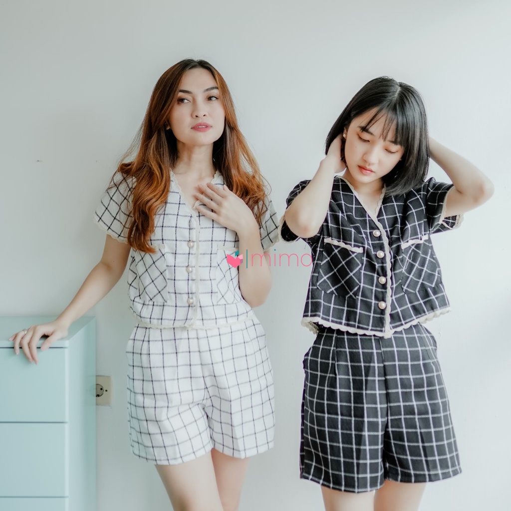 Priska Plaid Short Set