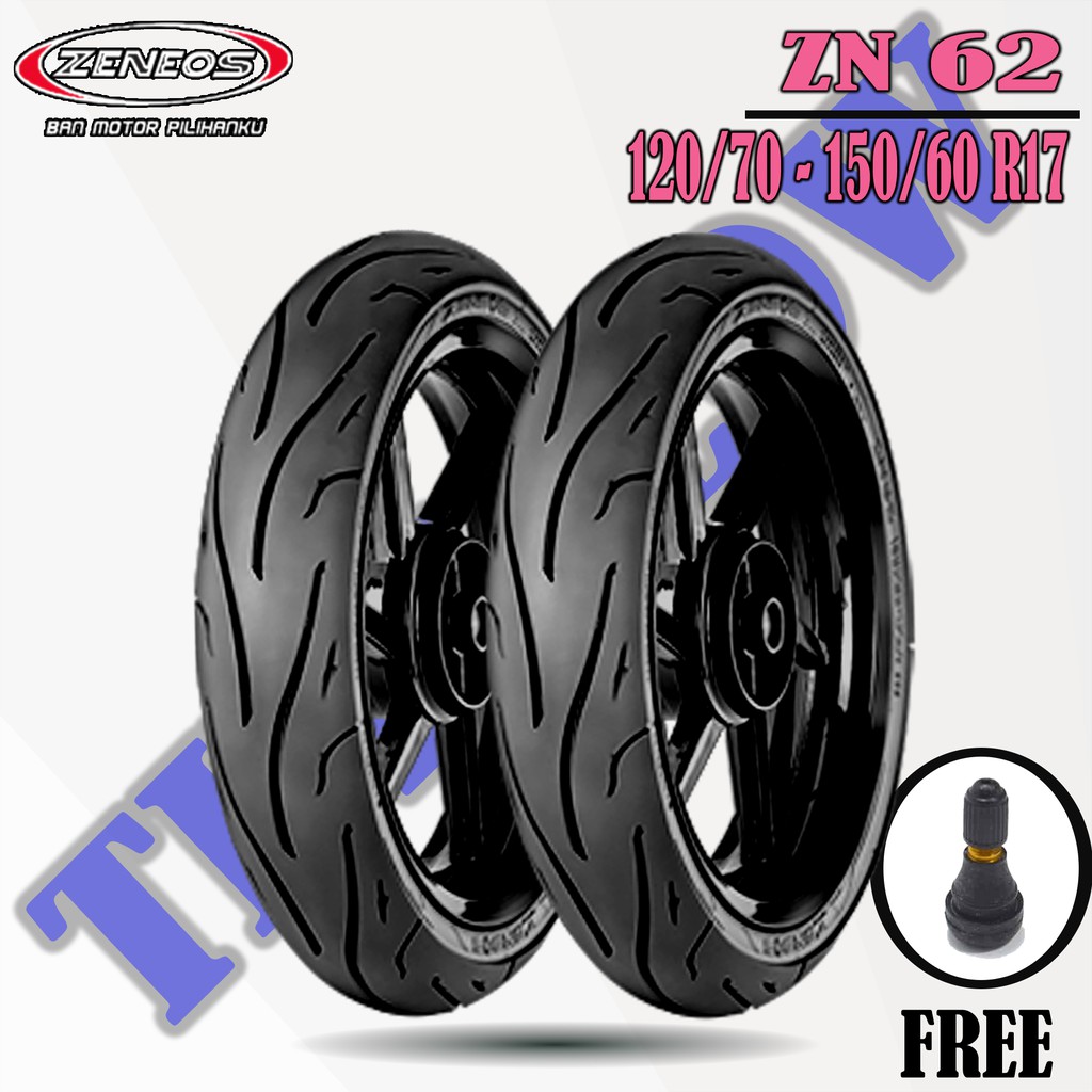 Paket Ban Motor MOGE (Motor Batangan) // ZENEOS ZN62 120/70 - 150/60 Ring 17 Tubeless