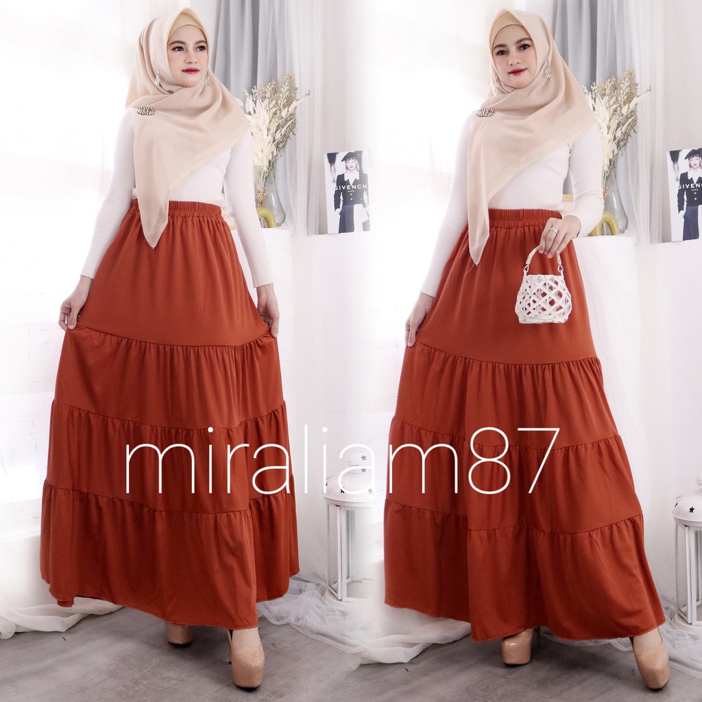 MAXI SKIRT Rok panjang Kerutan Susun 4 Rok muslim/Mayung/Payung/jumbo Bawahan Ibu hamil Terbaru Termurah Terlaris