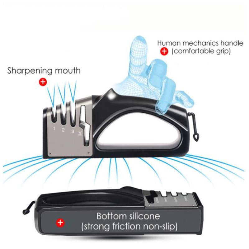 Alat Pengasah Pisau Four Head Alat Asah Pisau Dapur Pengasah Pisau Dapur Knife Sharpener Manual