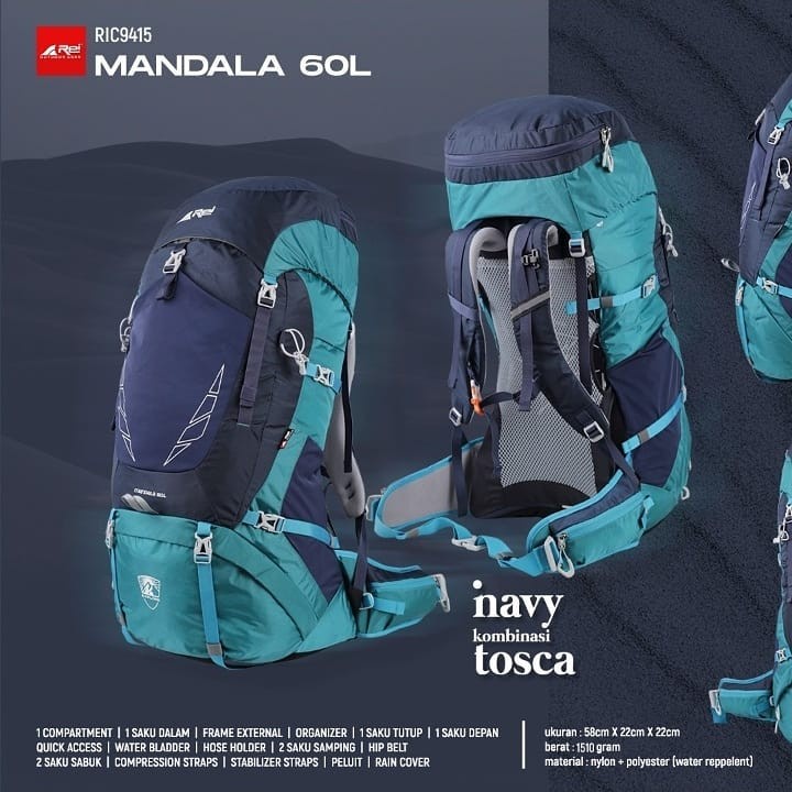 TAS GUNUNG REI CARRIER AREI MANDALA 60 LITER PREMIUM ULTRALIGHT AREI OUTDOORGEAR