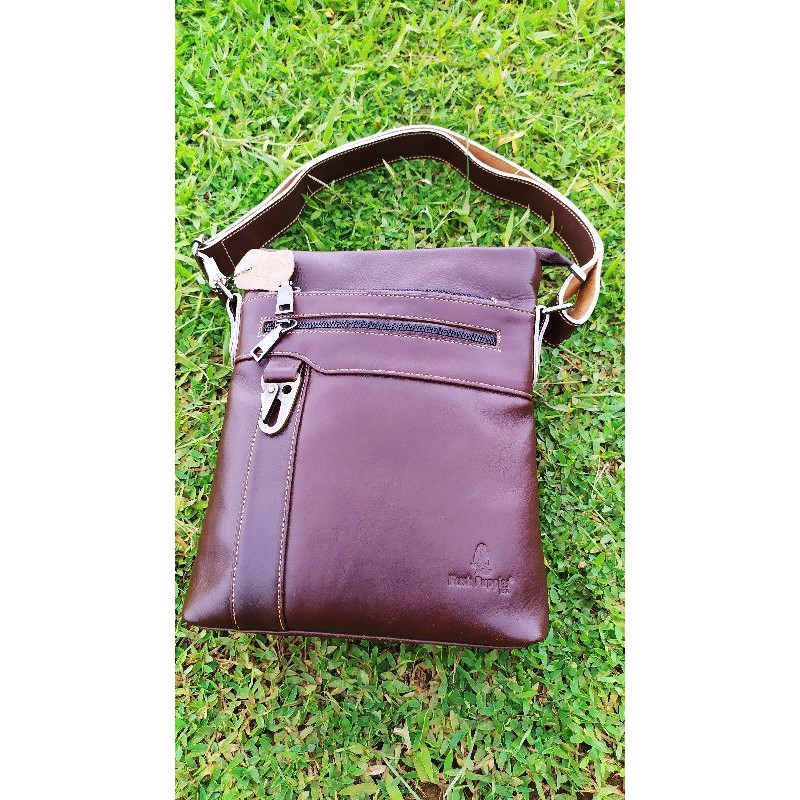 TAS SLEMPANG PRIA KULIT SAPI NATURAL HUSH PUPPIES HS-301 ORIGINAL