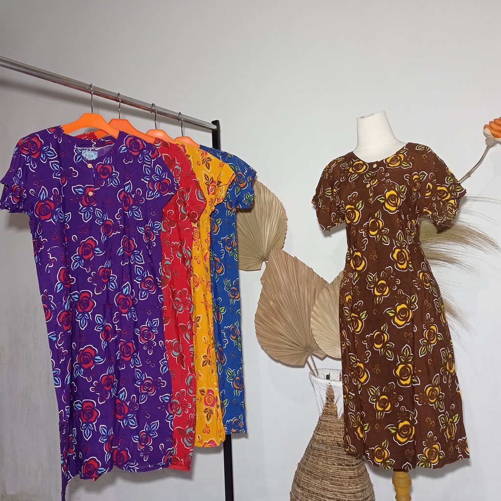 Daster AK Ibu - 03 / Dress Rumah Batik Dres Santai / Daster Batik Rayon