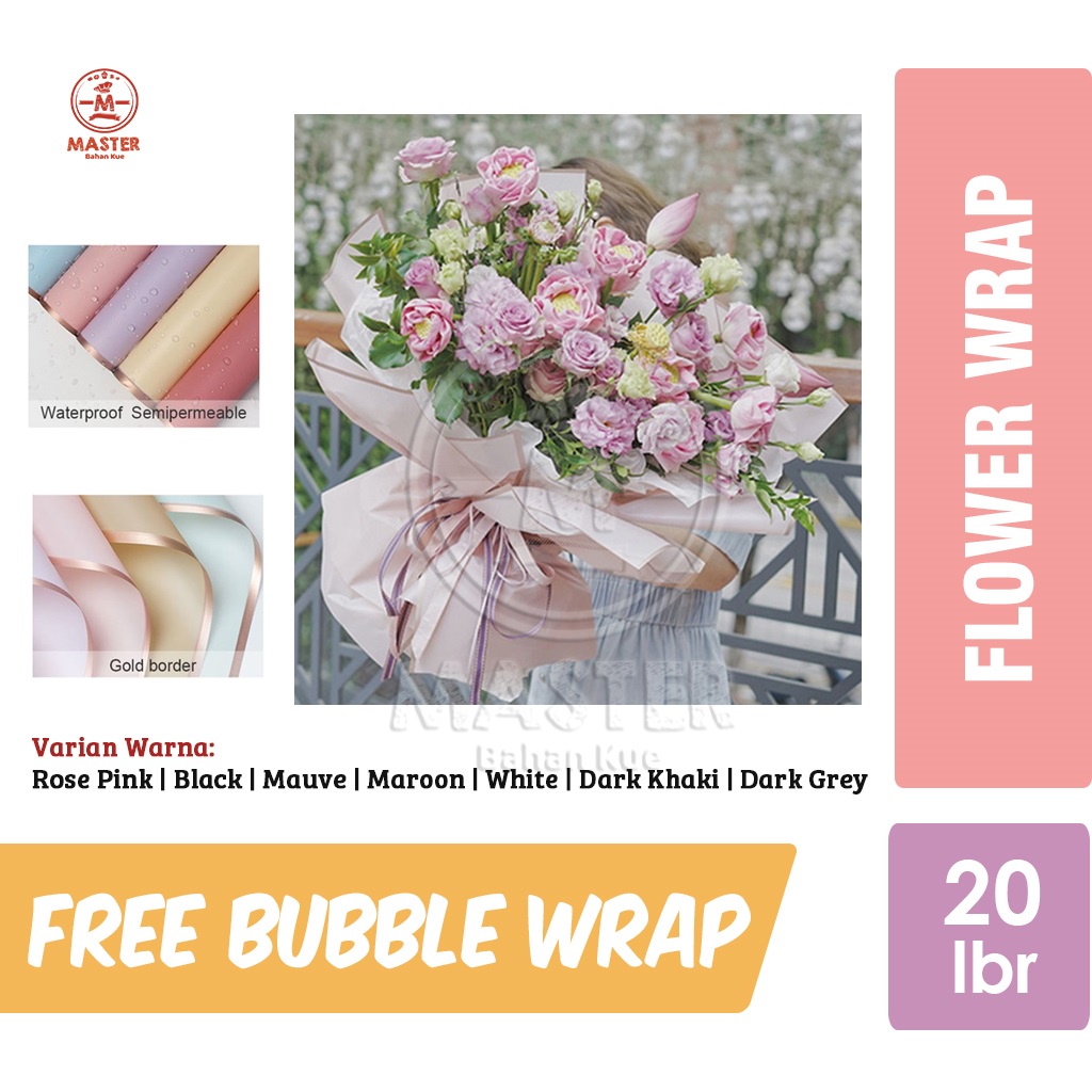 

Flower Wrapping Cellophane Paper Kertas Bouquet Buket Bunga Halus Color Warna [5 lbr]