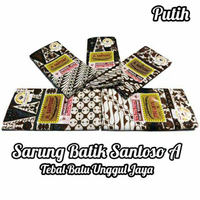 Sarung batik santoso A// sarung batik istimewa / sarung batik sogan /sarung batik putih