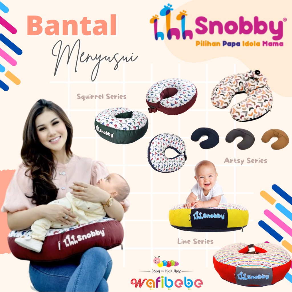 Snobby Bantal Ibu Menyusui Bayi Nursing Pillow Squirrel Artsy Line Series