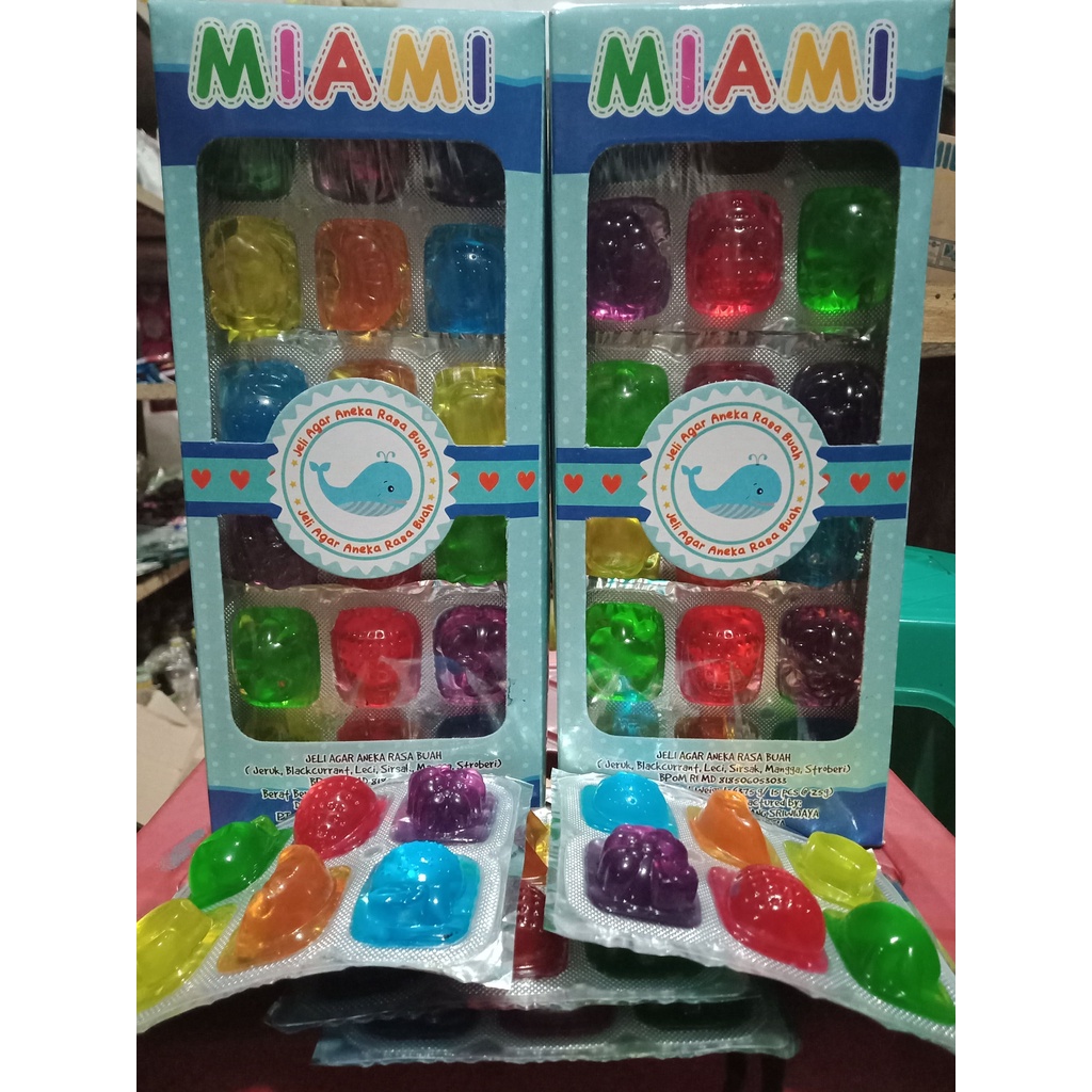 

Jelly Agar-Agar Miami 1 box isi 15 pcs @25 gr/ pcs