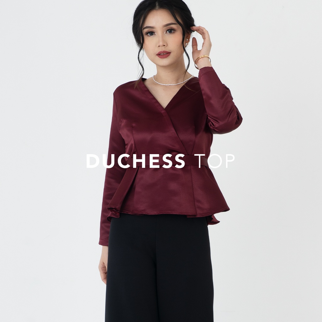 DUCHESS TOP - Atasan imlek wanita / Baju imlek Merah Maroon / CNY Top / Baju sincia / Casual Top / B