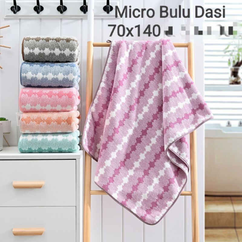 Handuk Mandi TOWEL uk.70x140cm dan 50x100cm XinJuYuan JoyLife Textile BOUTIQUE motif BULU DASI