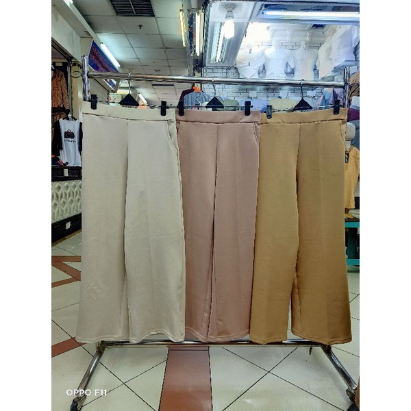 Celana Kulot Panjang Scuba Pants melar strech