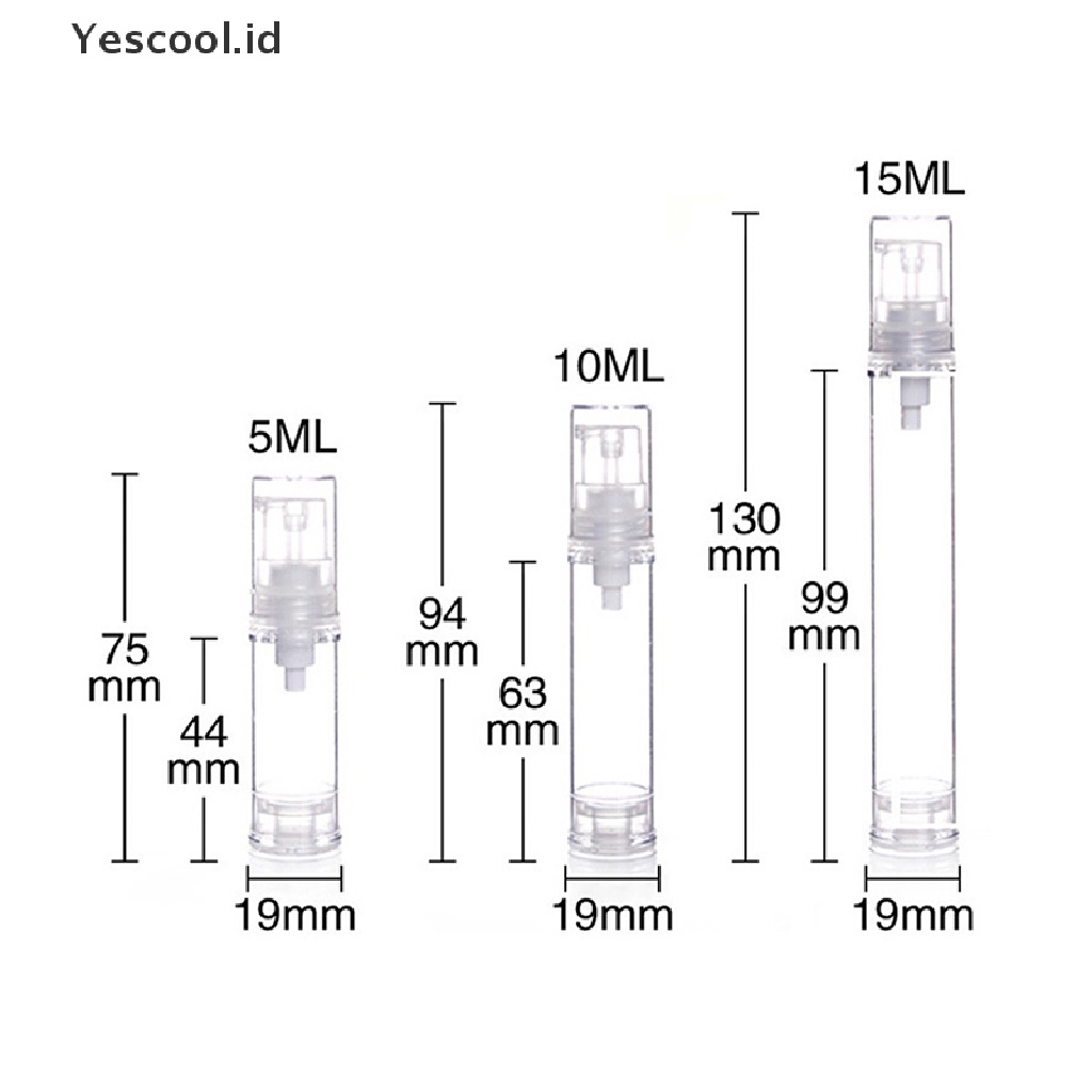 1 Pc Botol Pompa Kosong Wadah Lotion Kosmetik Ukuran 5 / 10 / 15ml Untuk Travel