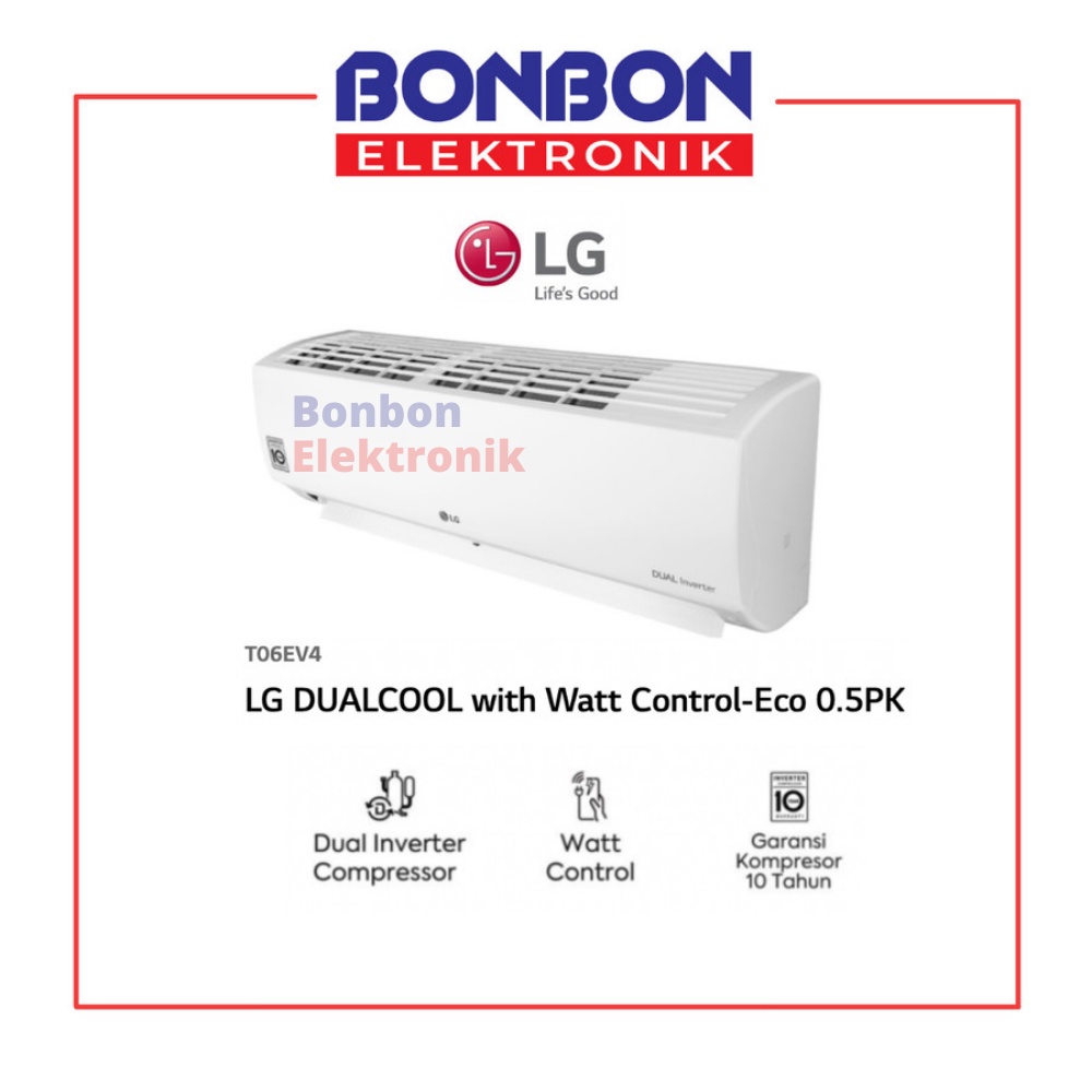 LG AC 0.5PK T06EV4 Dual Cool Inverter with Watt Control 1/2PK 0.5 PK