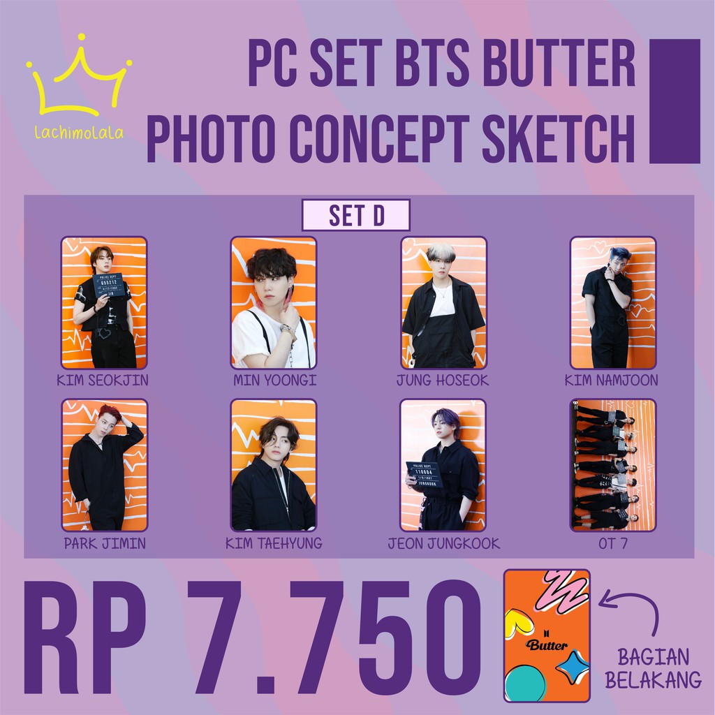 PHOTOCARD SET BTS BUTTER PHOTO CONCEPT SKETCH