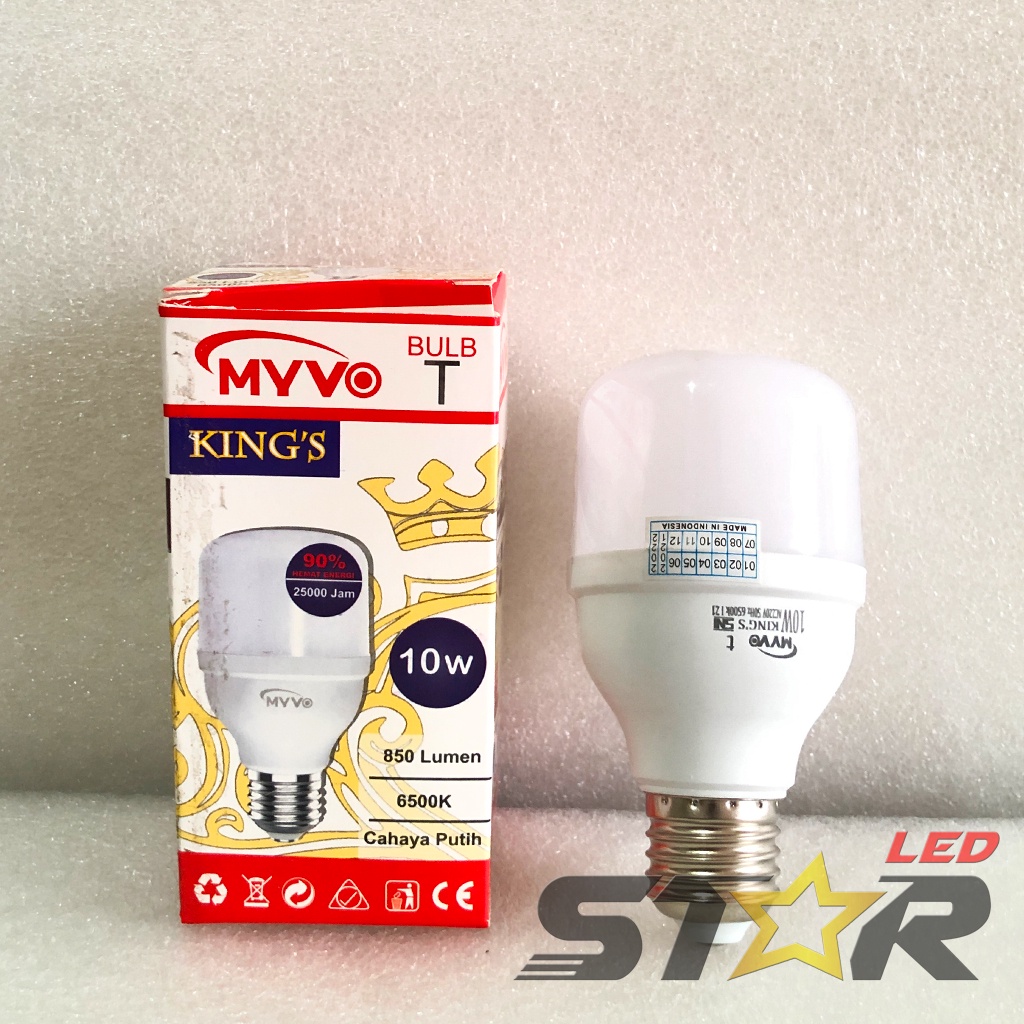 MYVO KING'S T LAMPU LED BOHLAM/BOLAM BULB T 10 WATT HEMAT ENERGI 10W 5 WATT LAMPU IRIT MURAH BERKUALITAS STAR LED