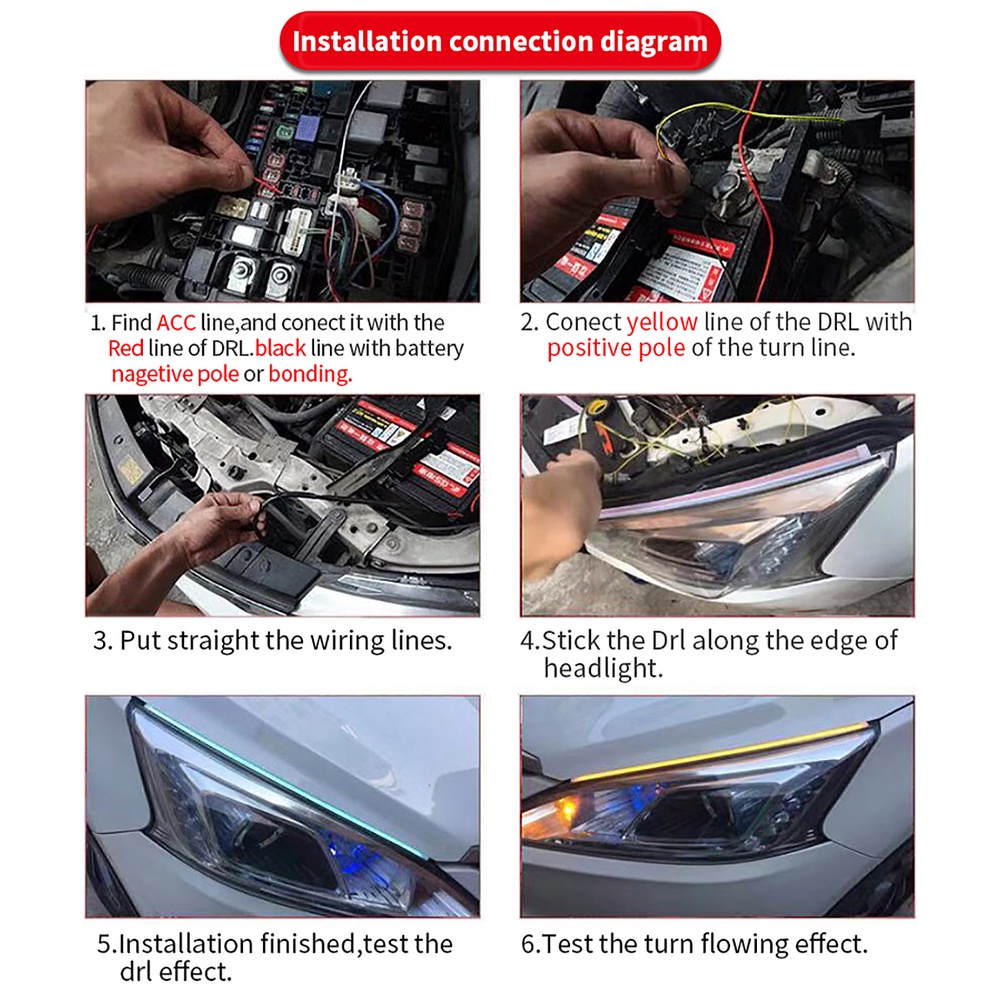 2pcs Lampu LED Strip Mobil Ultra-Tipis Dekorasi Sein Untuk Auto DRL Lampu Mengalir Air Menjalankan Panduan Cahaya Tahan Air12