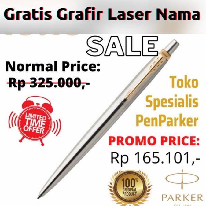 

Pulpen Parker Jotter Original StainlessSteel Ballpoint (BP) Klip Gold