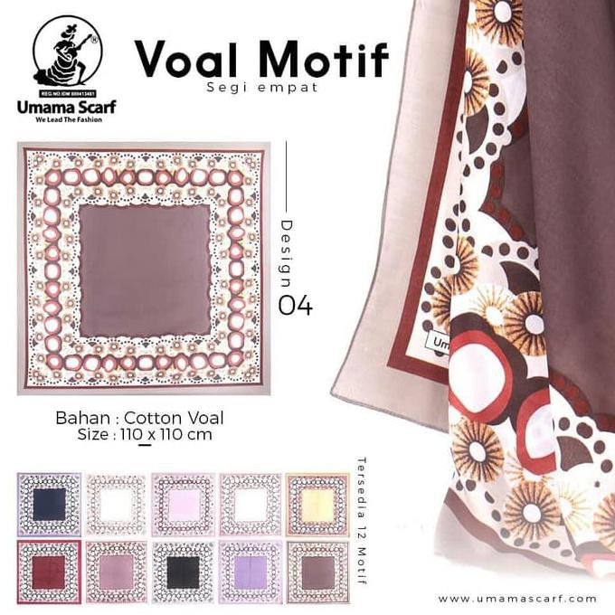 Jilbab Segiempat Voal Umama Baru Motif 04 / Hijab Voal / Jilbab Grosir