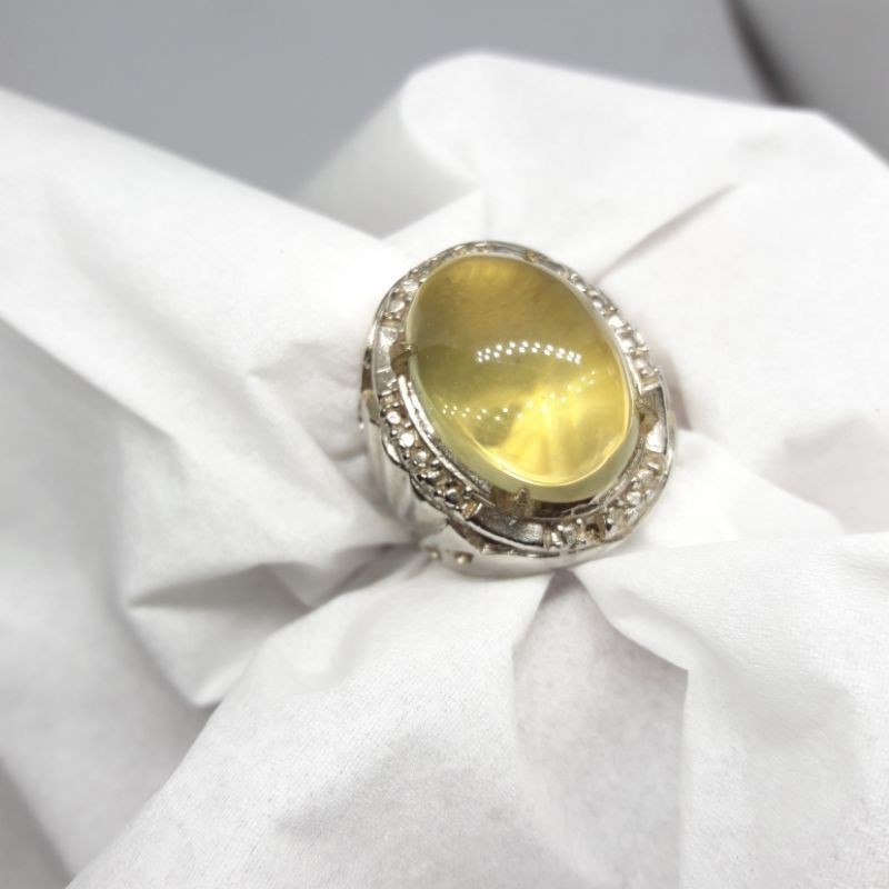 Cincin batu lemon citrine natural