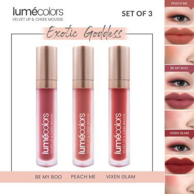 Lumecolors Velvet Lip & Cheek Mousse  Exotis Goddess - Set of 3 K31EF16A