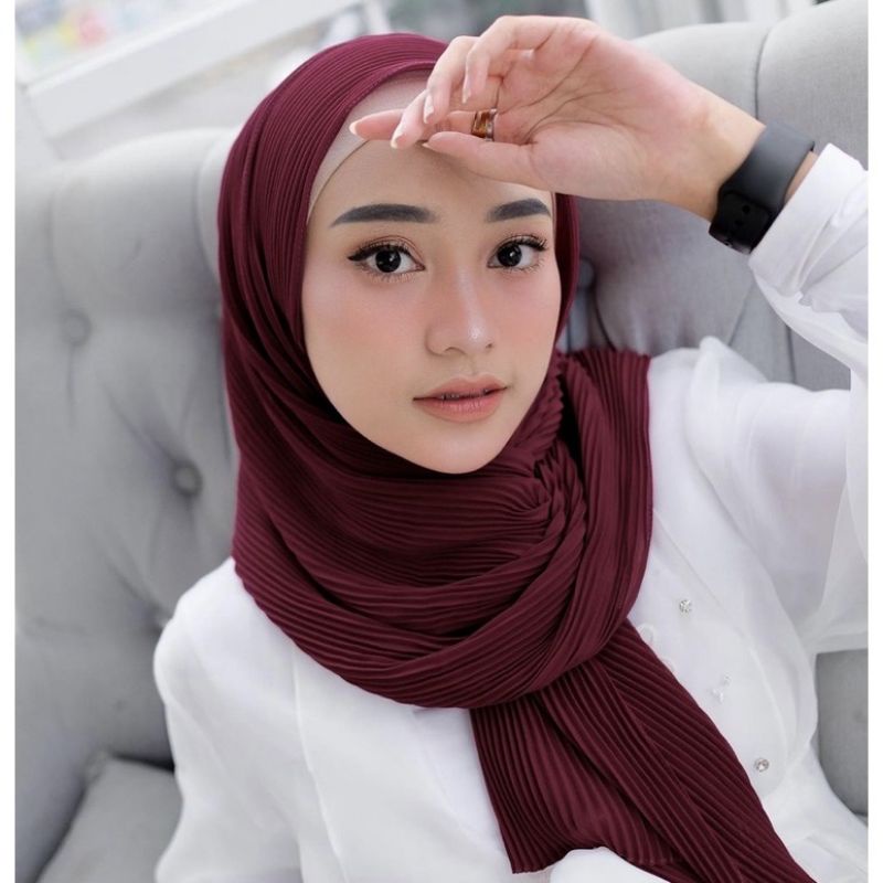 jilbab plisket pasmina