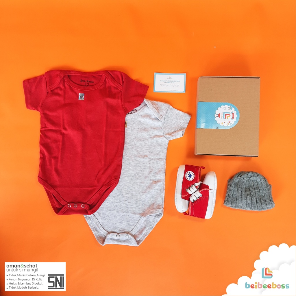 KADO BAYI / HAMPERS BAYI NEWBORN / KADO BAYI / BAJU BAYI/ HAMPERS BABY /GIF BOX BAYI PEREMPUAN / KADO BAYI CEWEK / KADO BAYI COWO / Baju Bayi Perempuan-2 JUMPER MERAH