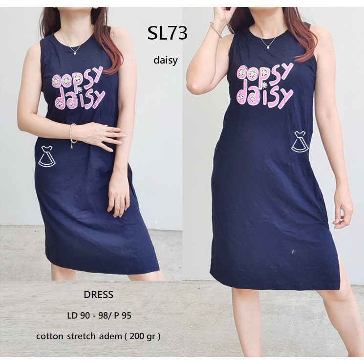 SL73 - DRESS SLEEVELEES COTTON STRETCH