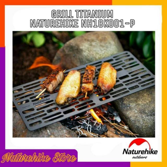 Grill Panci Panggangan BBQ Sosis Ikan Bakar Camping Outdoor Gunung Titanium Naturehike NH18K001-P