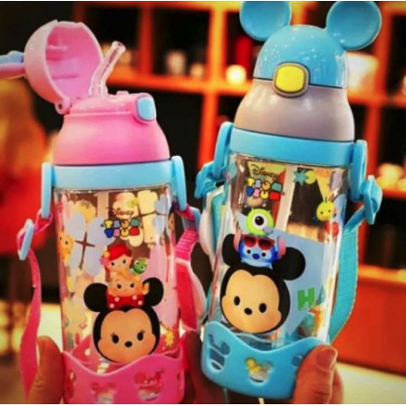 BOTOL MINUM ORIGINAL DISNEY TSUM BPA FREE 530ml dengan sedotan-N4265