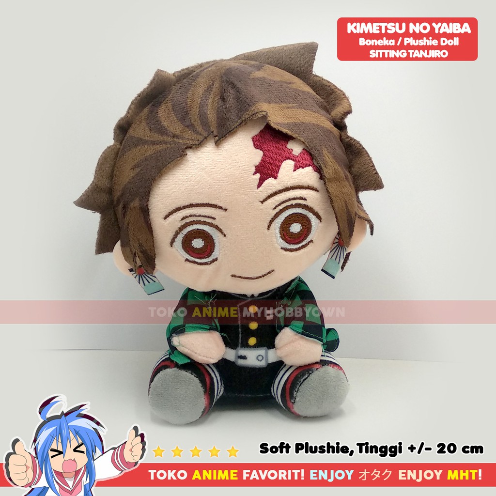 Boneka Anime Kimetsu no Yaiba Plushie Doll Sitting Tanjiro Nezuko Kamado Giyu Tomioka Shinobu Kocho Rengoku Kyojuro Zenitsu Agatsuma