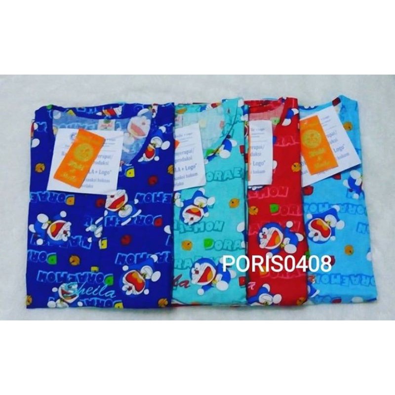 Baju Tidur Katun Wanita Celana 3/4 HOKI &amp; SHEILA (D0raem0n)