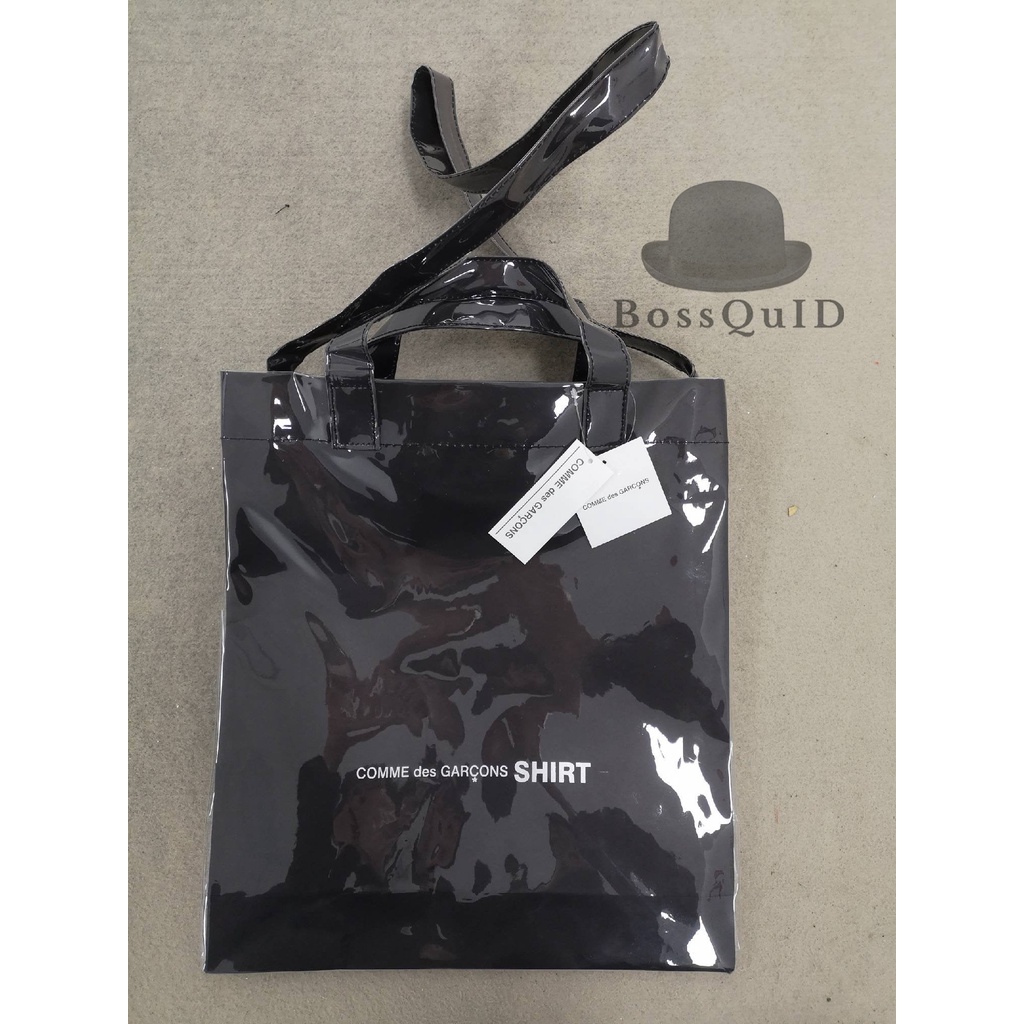 Comme Des Garcons CDG Tote Bag in Kraft Plastic Black